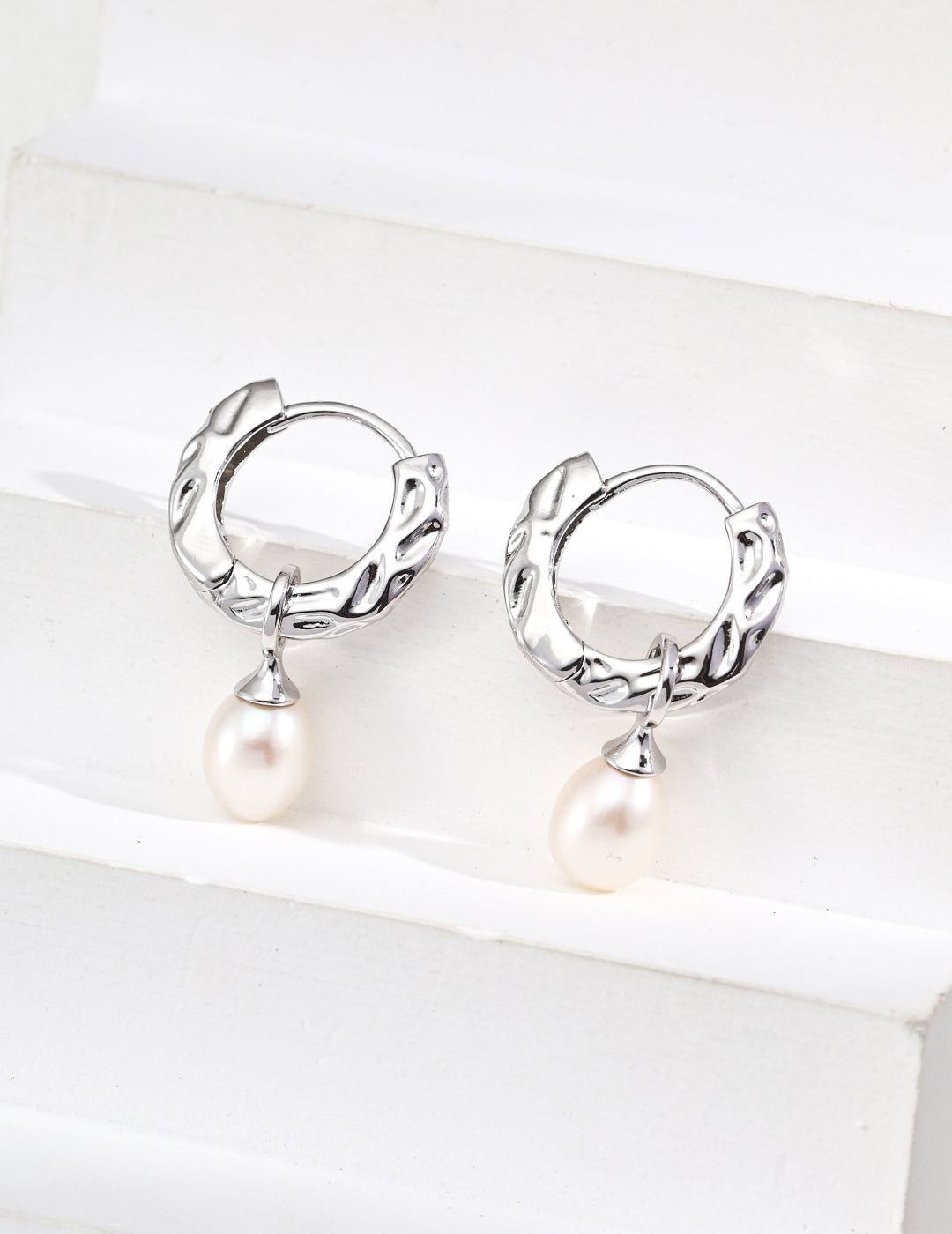 Vintage 925 Sterling Silver Natural Pearl Drop Earrings
